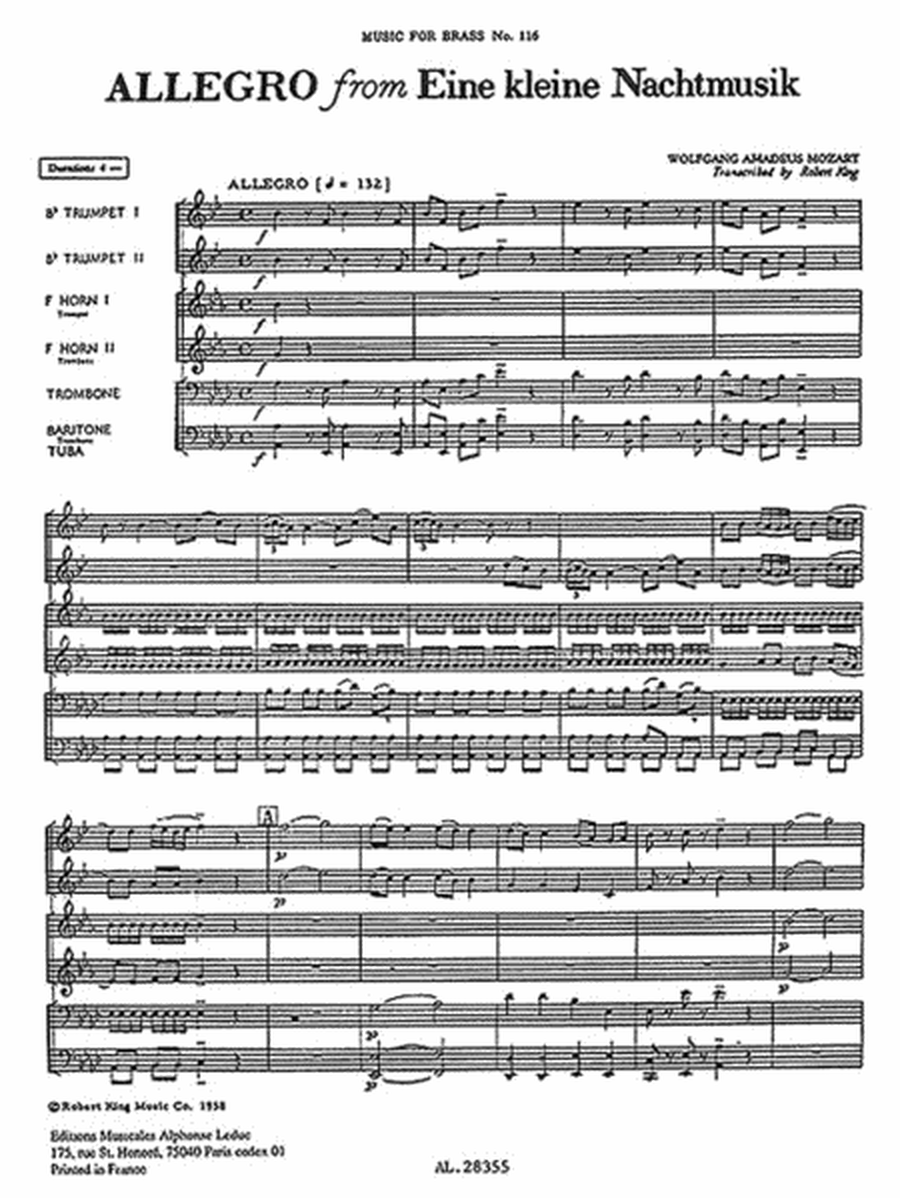 Allegro From 'eine Kleine Nachtmusik' (sextet-brass)