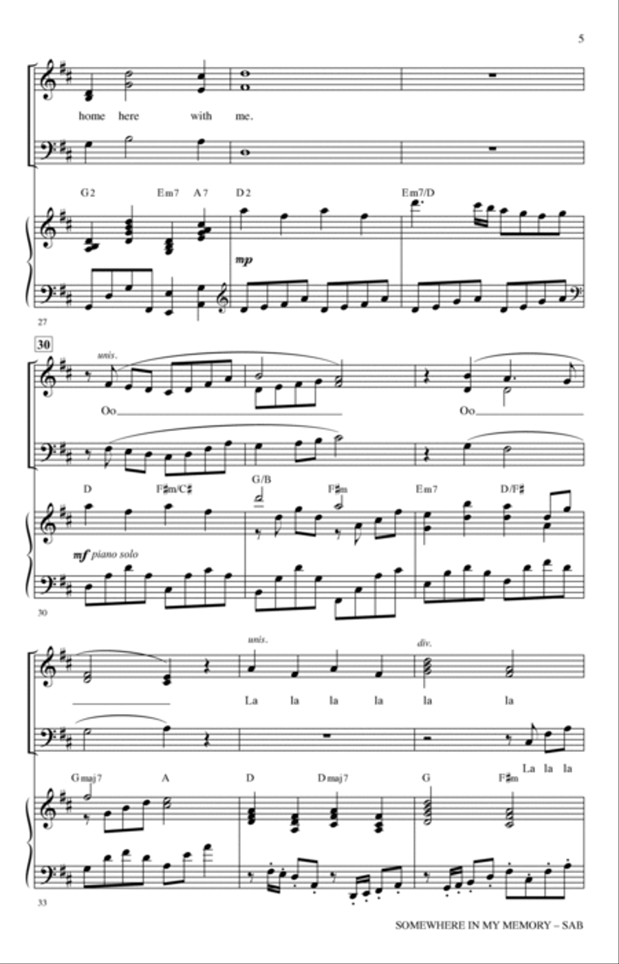 Somewhere In My Memory (arr. Mark Hayes) 3-Part scores gallery preview page 4