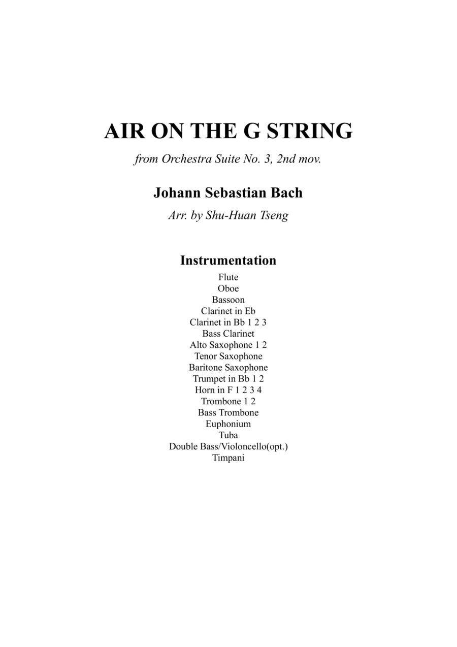 Air On The G String Air On The G String Concert Band scores gallery preview page 1