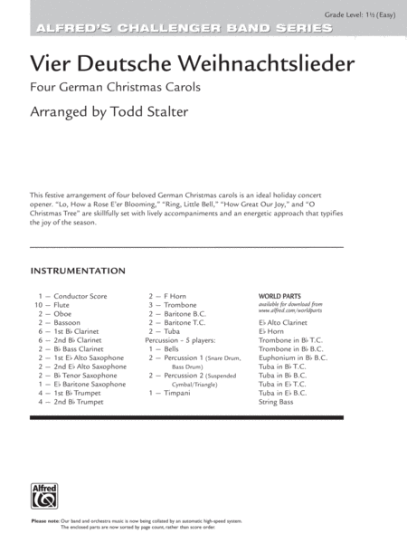 Vier Deutsche Weihnachtslieder: Score