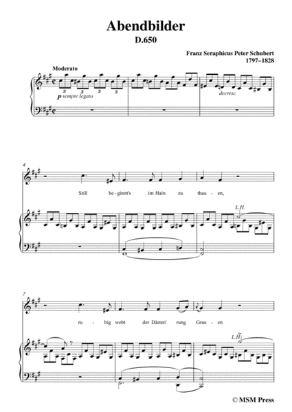 Schubert-Abendbilder(Nocturne),D.650,in f sharp minor,for Voice&Piano image number null