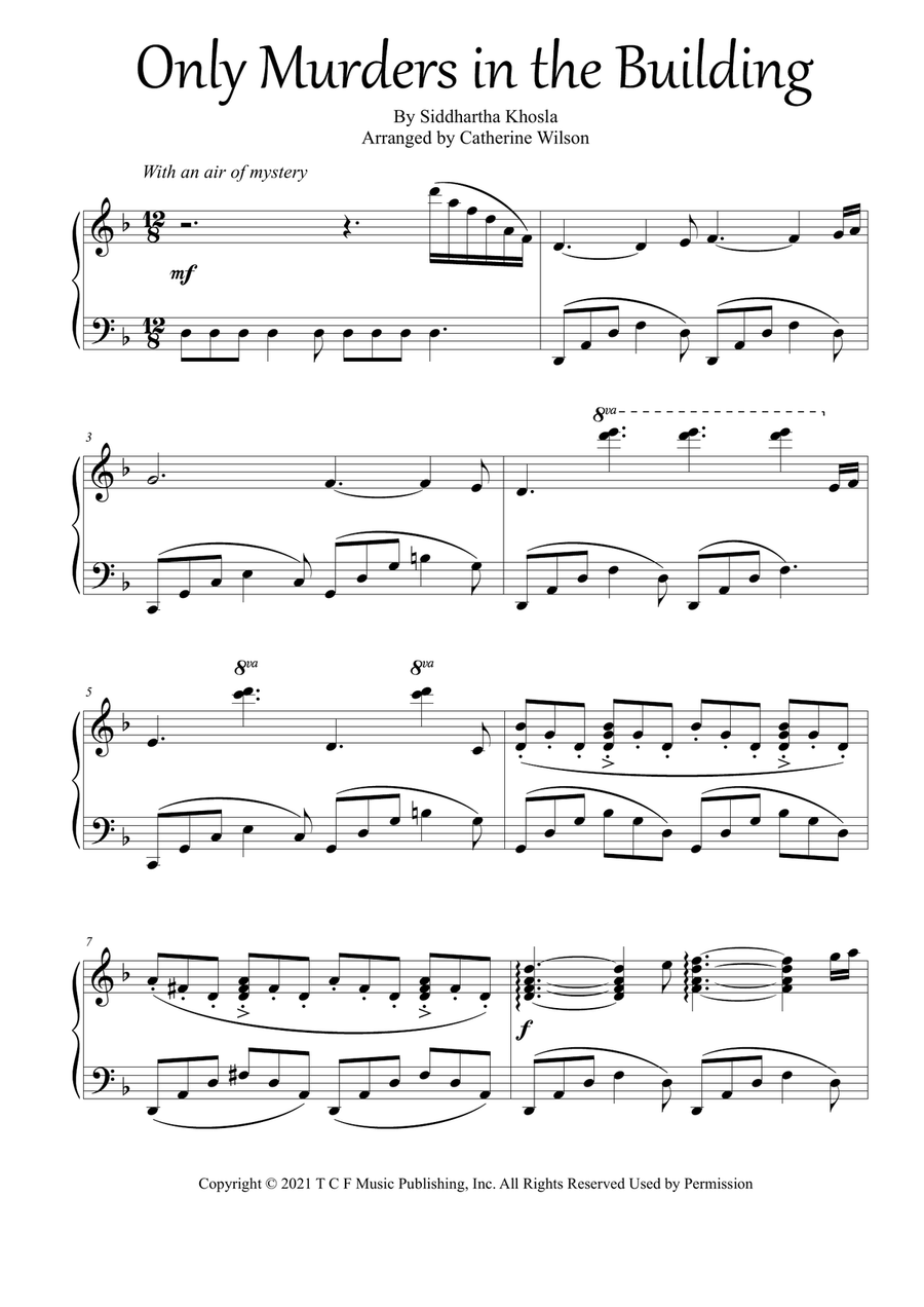 Only Murders In The Building Main Title Theme Piano Solo scores gallery preview page 2