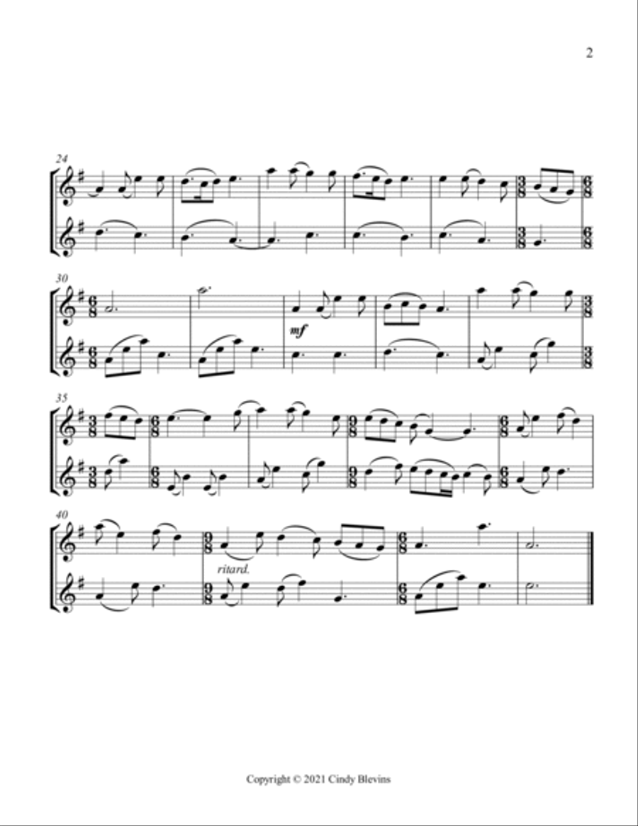 Scarborough Fair, Violin Duet String Duet scores gallery preview page 3