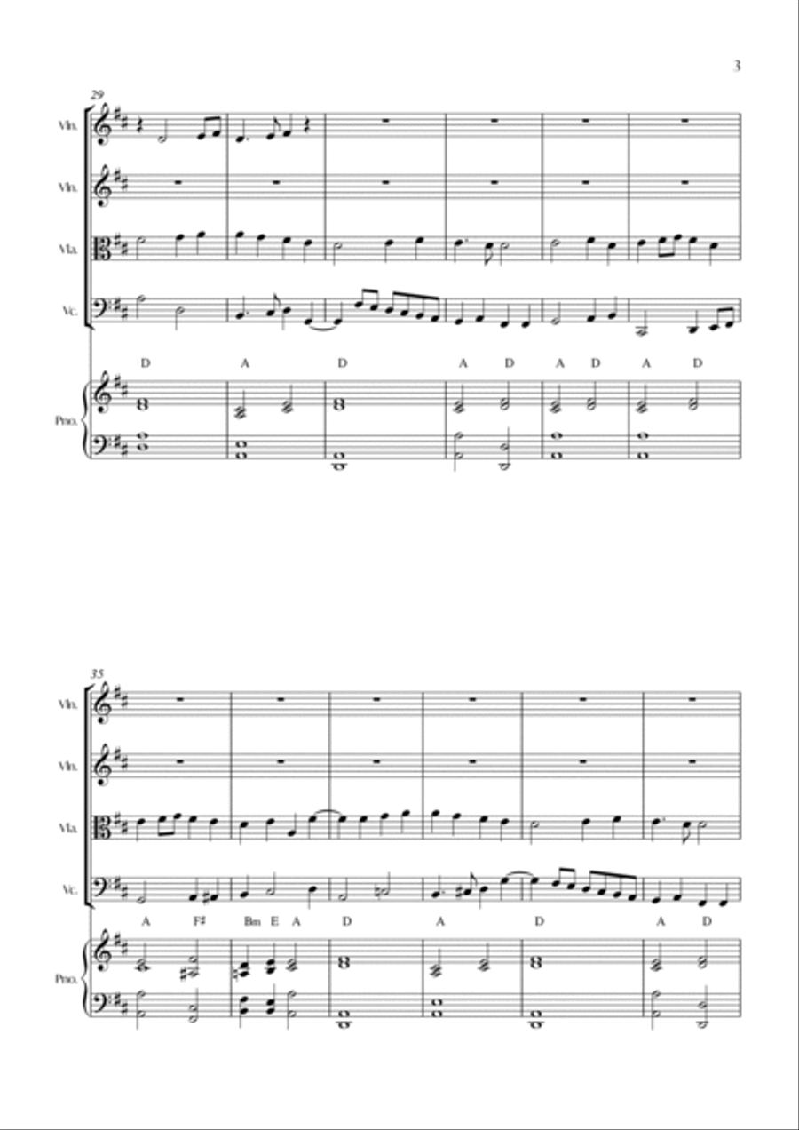 Ode To Joy (from Symphony No. 9) (String Quartet with Piano) - Score and parts Cello scores gallery preview page 4