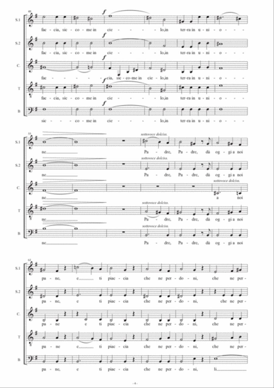 O PADRE NOSTRO - G. Verdi - Fo SSATB Choir Divisi scores gallery preview page 4
