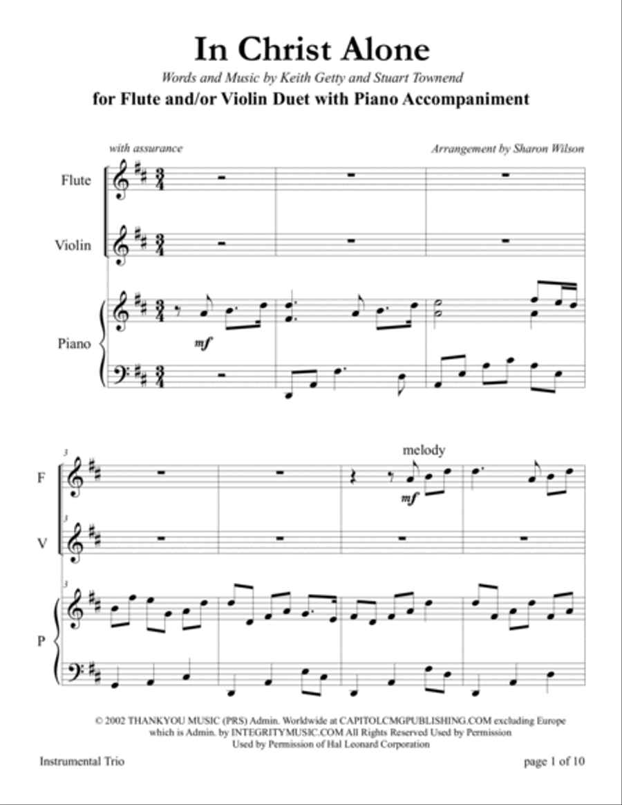In Christ Alone Flute scores gallery preview page 5
