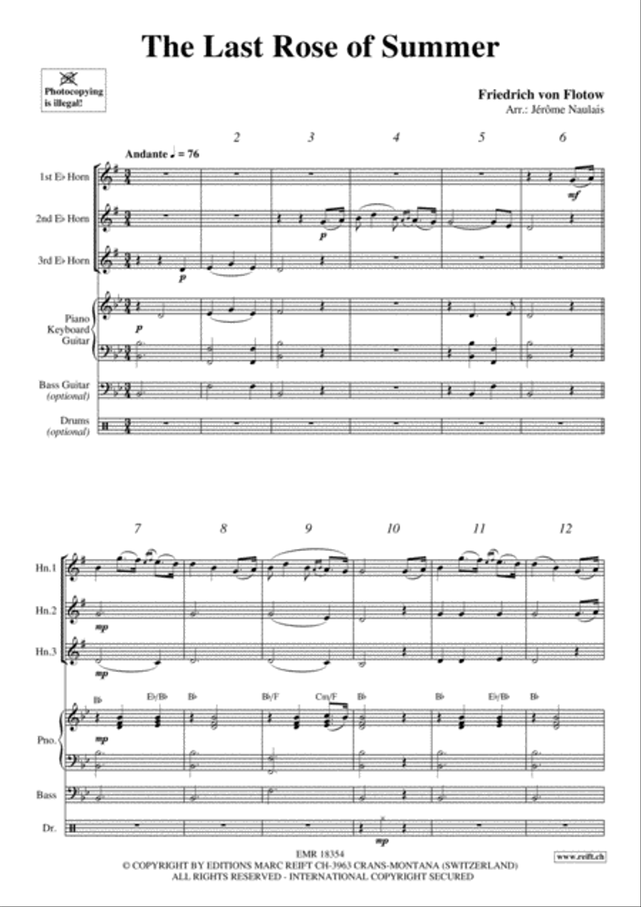 The Last Rose Of Summer The Last Rose Of Summer Horn scores gallery preview page 3