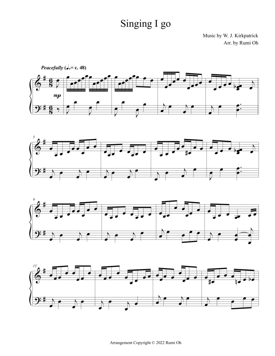 Singing I go (Hymn Arrangement for Advanced Solo Piano) image number null