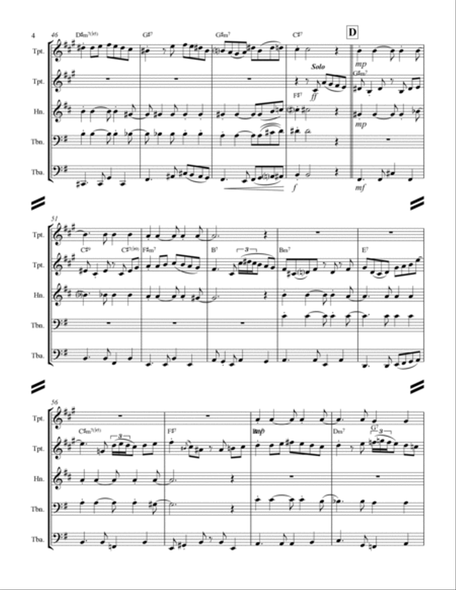The Shadow Of Your Smile Brass Ensemble scores gallery preview page 5