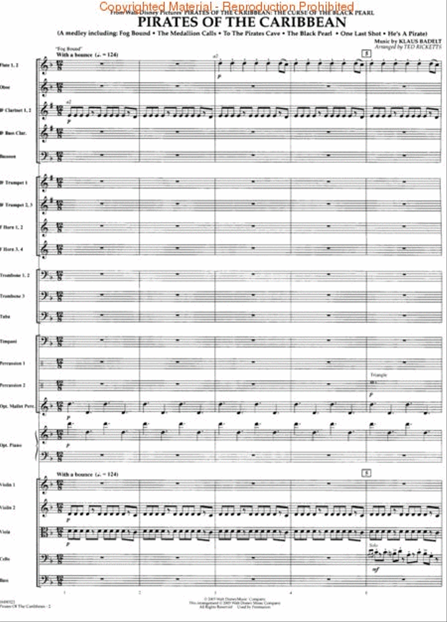 Pirates of the Caribbean Full Orchestra scores gallery preview page 2
