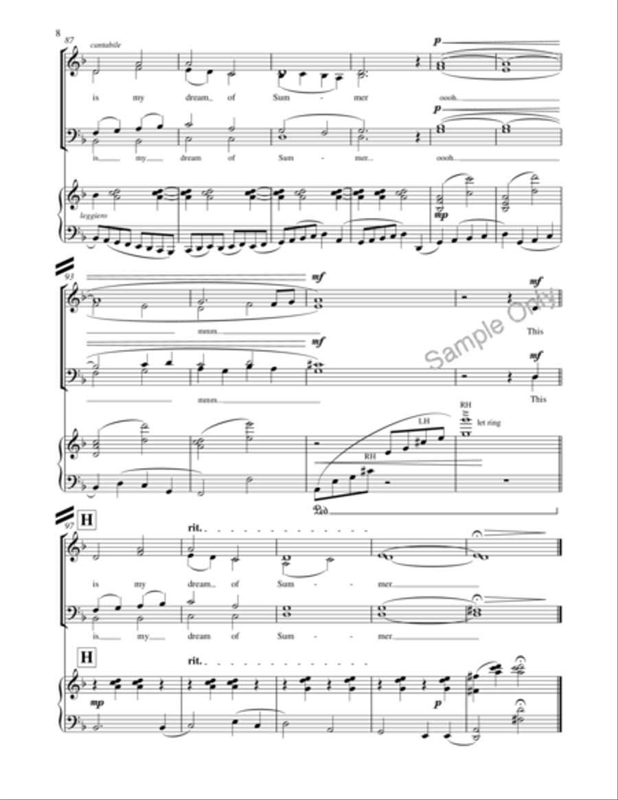 Mid Winter's Dreams 4-Part scores gallery preview page 8