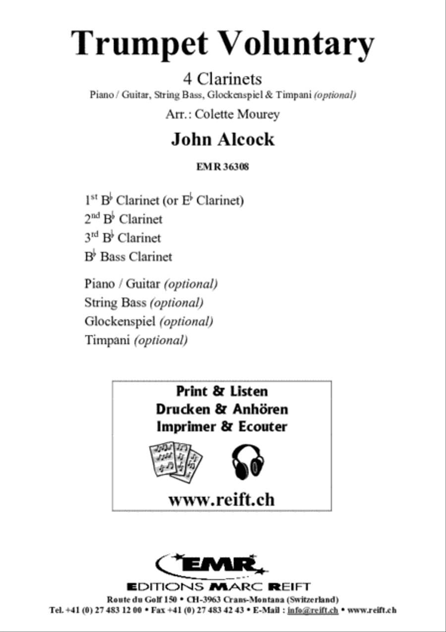 Trumpet Voluntary Clarinet scores gallery preview page 2