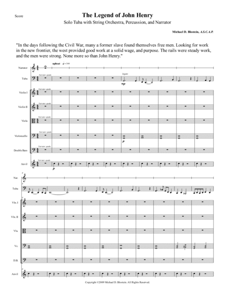 The Legend of John Henry (Tuba Solo, Narrator and String Orchestra)