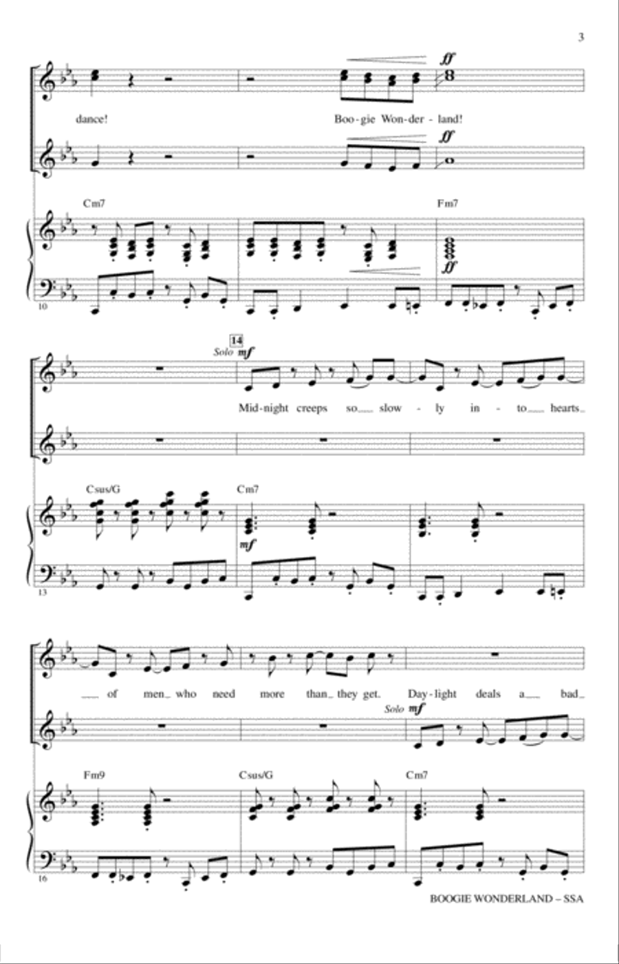 Boogie Wonderland SSA scores gallery preview page 2