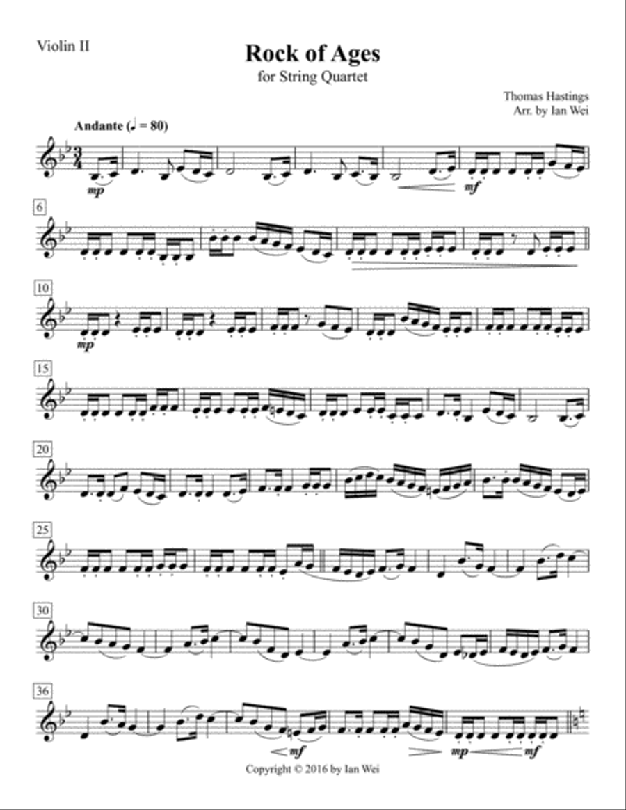 Rock of Ages for String Quartet String Quartet scores gallery preview page 3