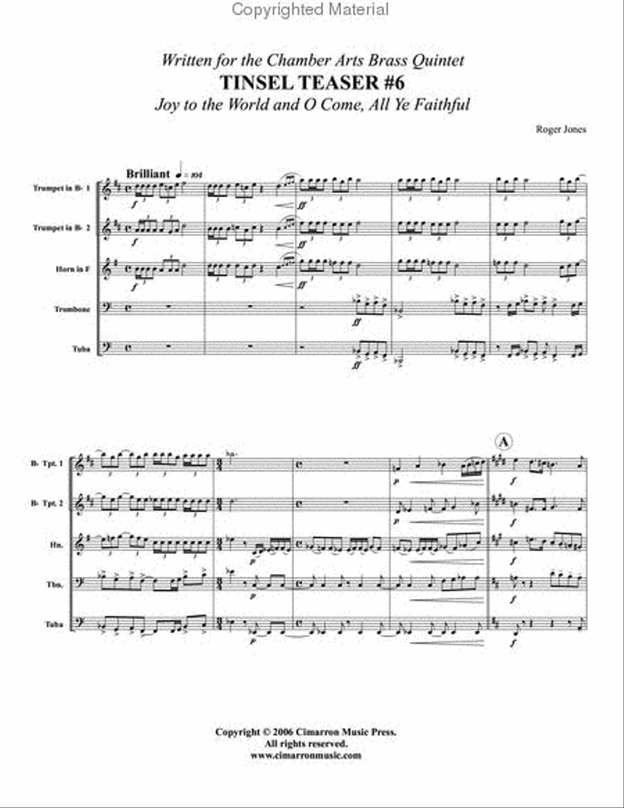 Tinsel Teaser #6 Brass Quintet scores gallery preview page 2