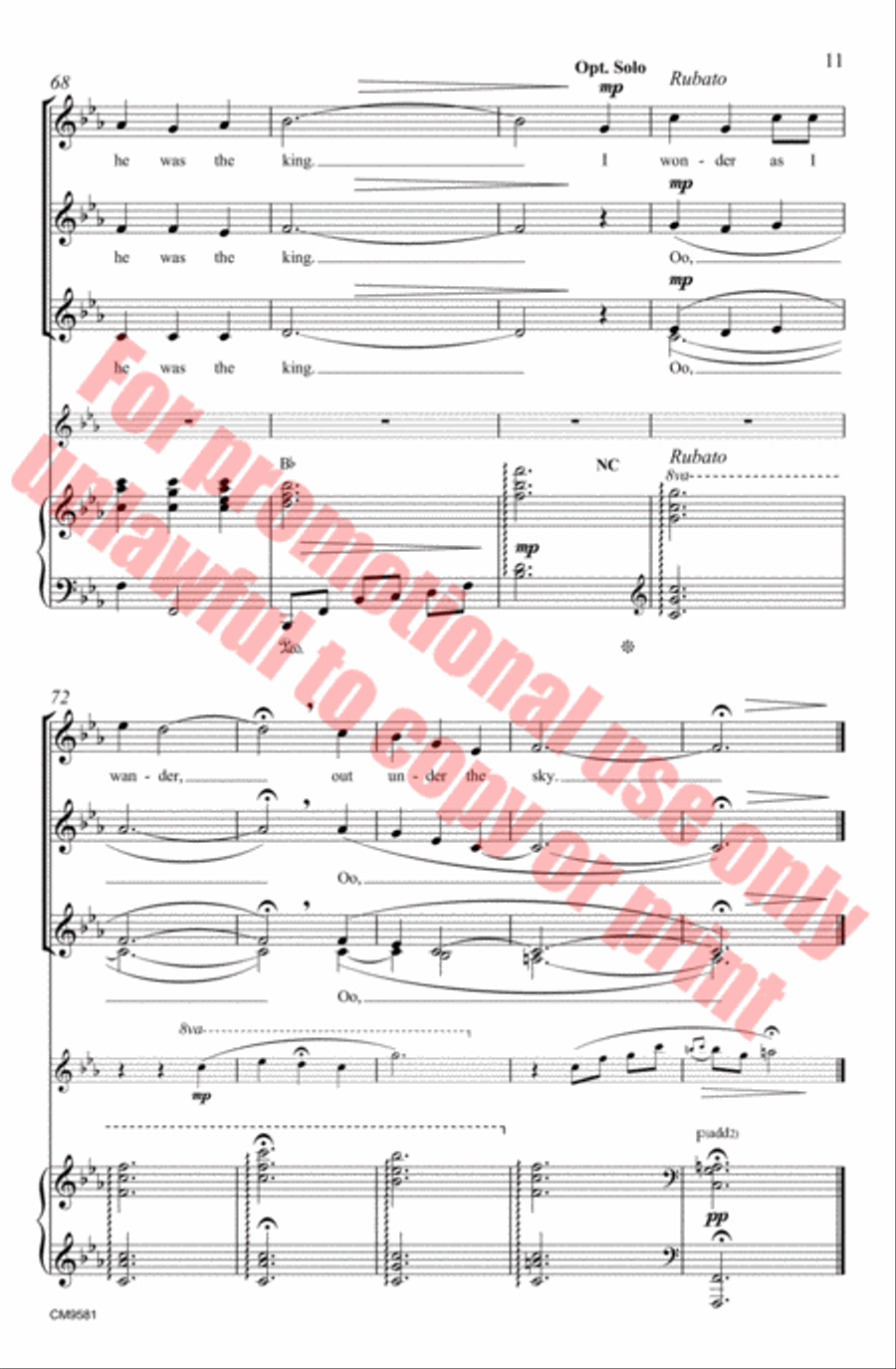 I Wonder As I Wander SSAA scores gallery preview page 12