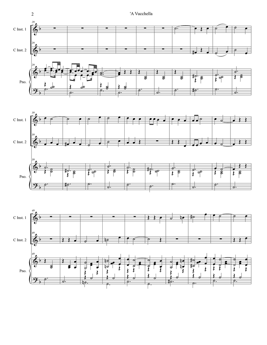 A Vucchella (Duet for Bb-Trumpet & French Horn) Brass Duet scores gallery preview page 3