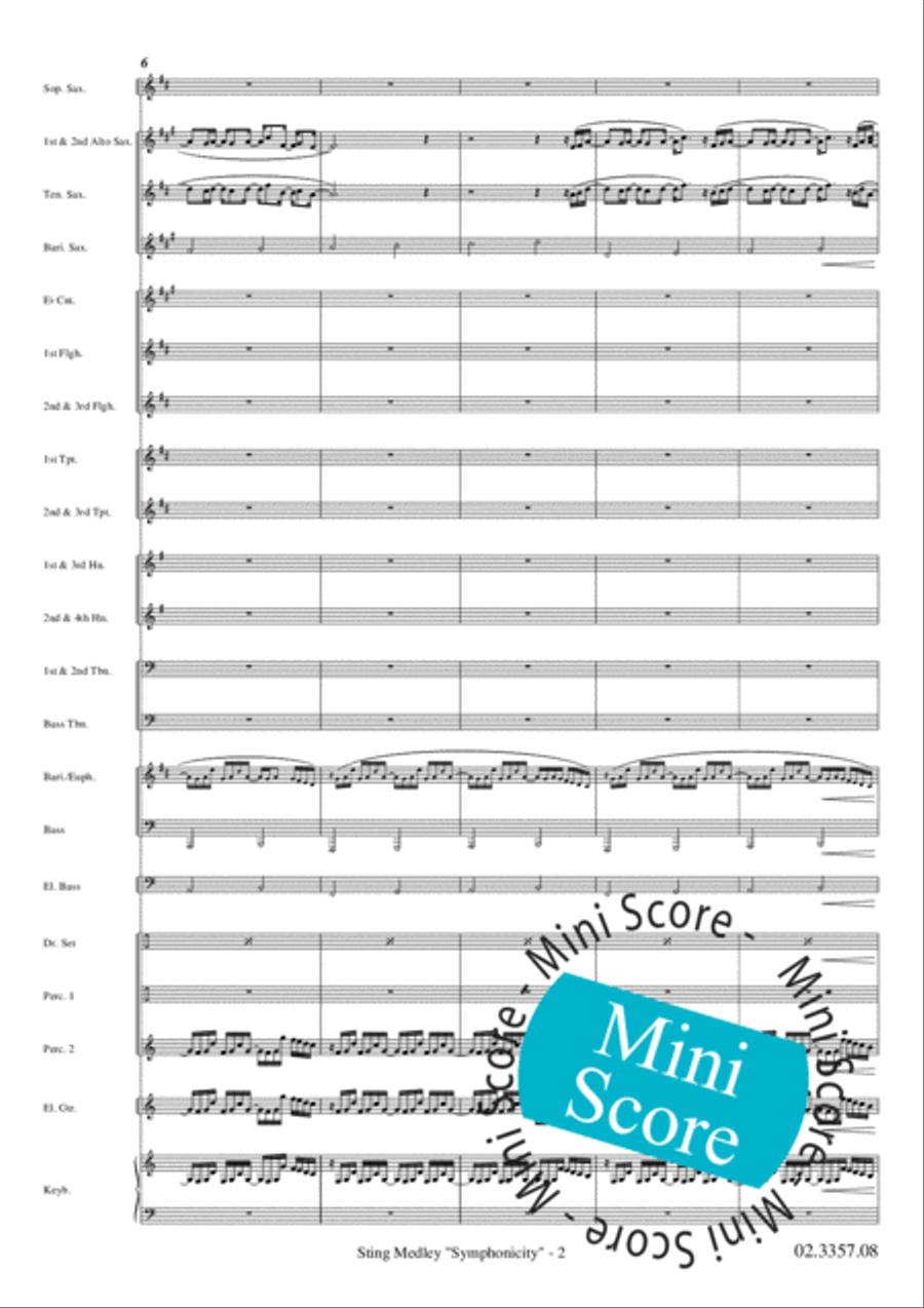Sting Medley Sting Medley Fanfare Band scores gallery preview page 6