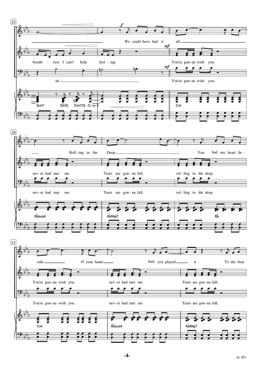 Rolling In The Deep 3-Part scores gallery preview page 4