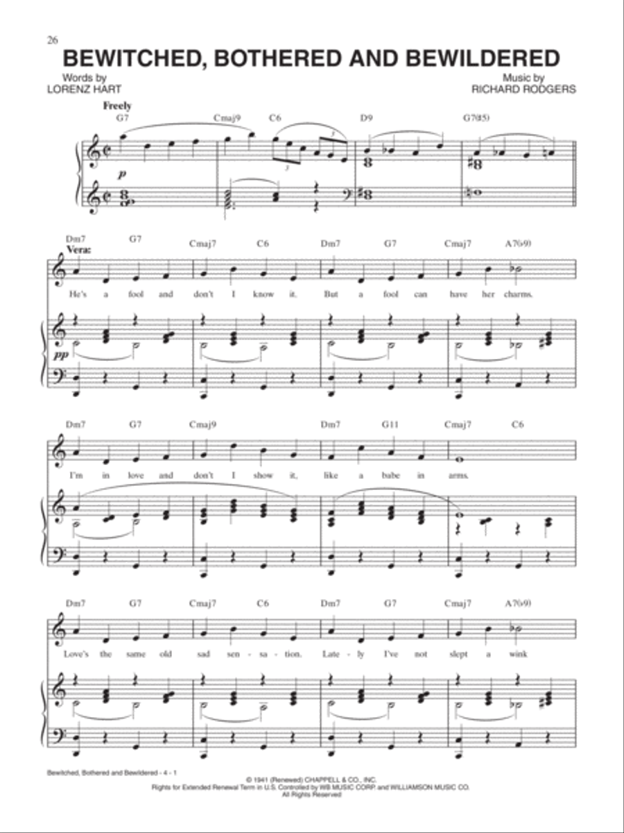 Bewitched, Bothered and Bewildered Piano, Vocal, Guitar scores gallery preview page 1