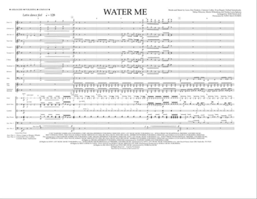 Water Me (arr. Tom Wallace) - Full Score