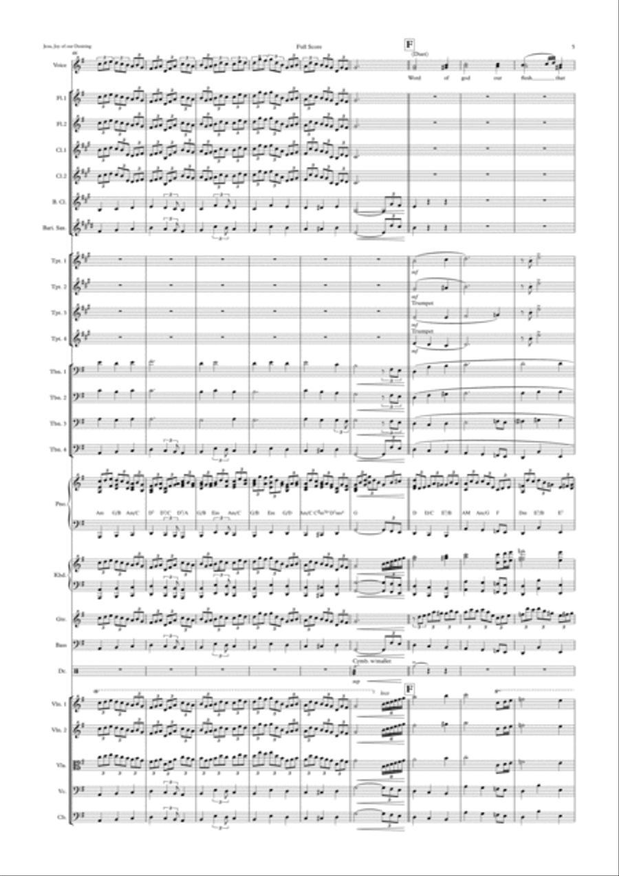 Jesu, Joy Of Our Desiring 2 Soprano Voices and Big Band with optional Strings Jazz Ensemble scores gallery preview page 5