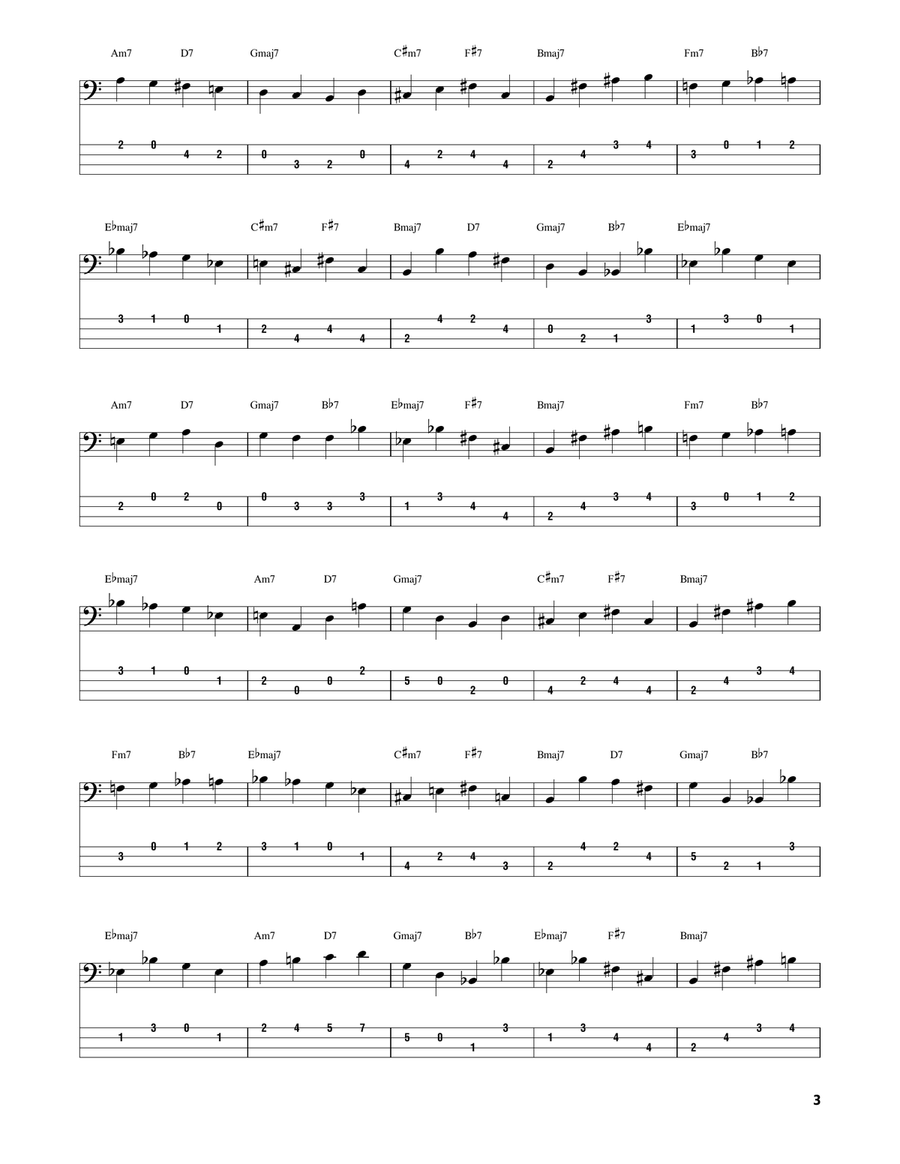 Giant Steps Bass Guitar Tablature scores gallery preview page 3