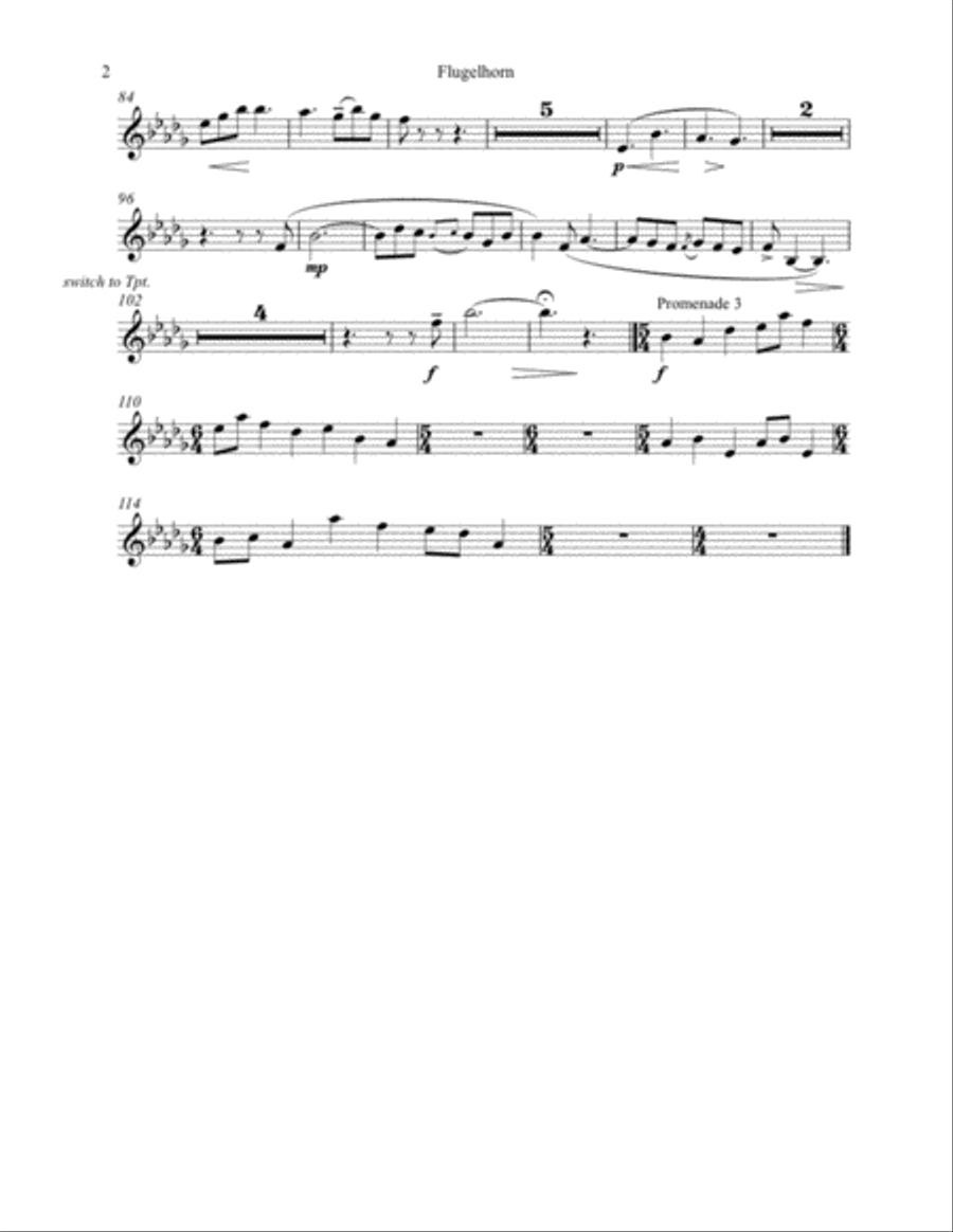 Pictures at an Exhibition for Trumpet and Piano Trumpet Solo scores gallery preview page 6