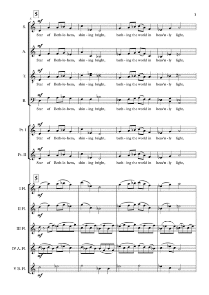 Home Alone "Star Of Bethlehem" (John Williams) Flute Choir (Optional With Choir) arr. Adrian Wagner image number null