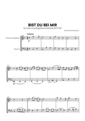 Bist du bei Mir (BWV 508) (for Soprano Saxophone and Bassoon)