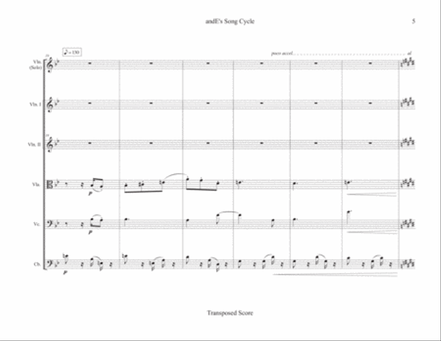 andE's Song Cycle (score & 6 parts) Violin Solo scores gallery preview page 5