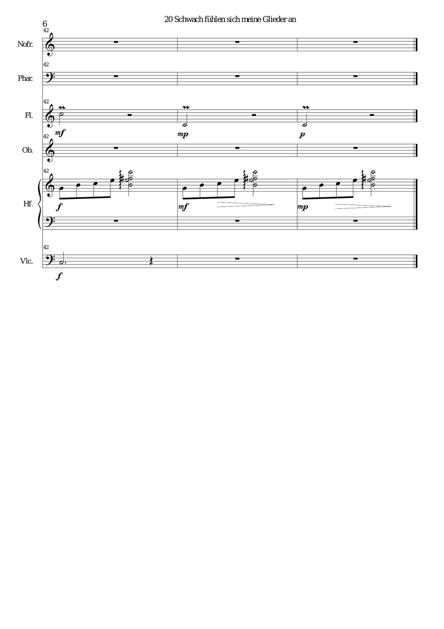 ATON Part 20-Schwach fühlen sich meine Glieder an (2 voices, harp, cello, oboe, flute) Harp scores gallery preview page 6