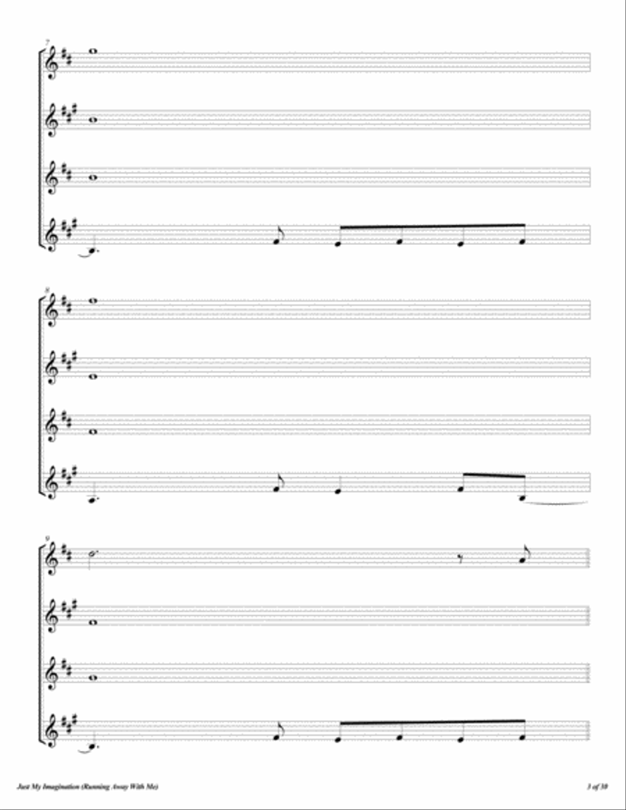 Just My Imagination (running Away With Me) Woodwind Quartet scores gallery preview page 4