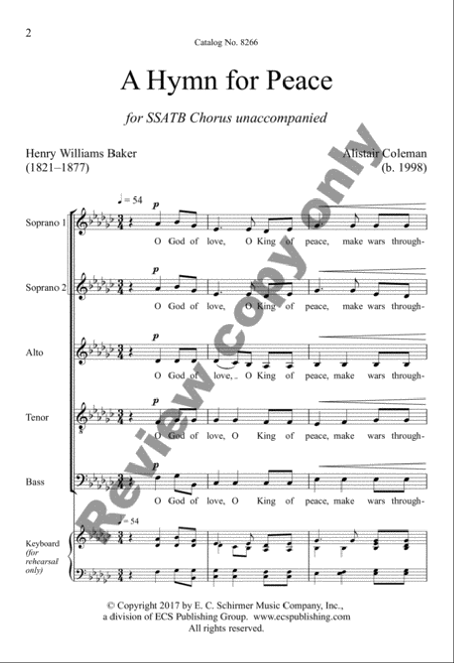 A Hymn for Peace A Hymn for Peace SSATB scores gallery preview page 12