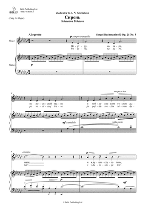 Siren', Op. 21 No. 5 (G-flat Major)