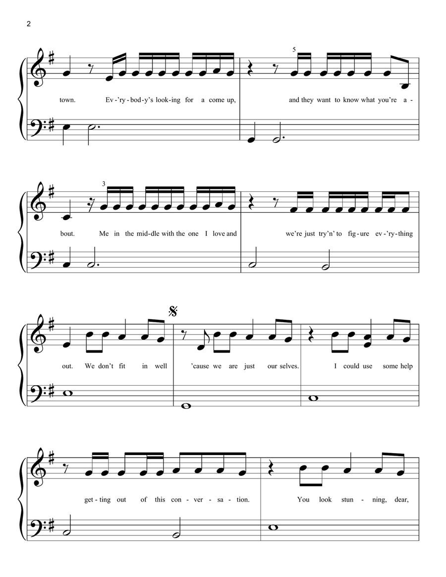 Beautiful People (feat. Khalid) Easy Piano scores gallery preview page 2