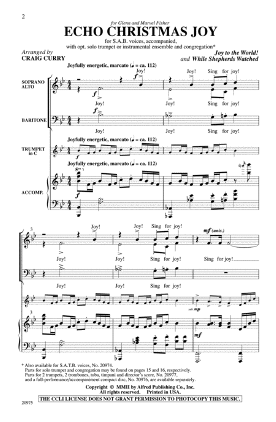 Echo Christmas Joy Echo Christmas Joy 3-Part scores gallery preview page 2