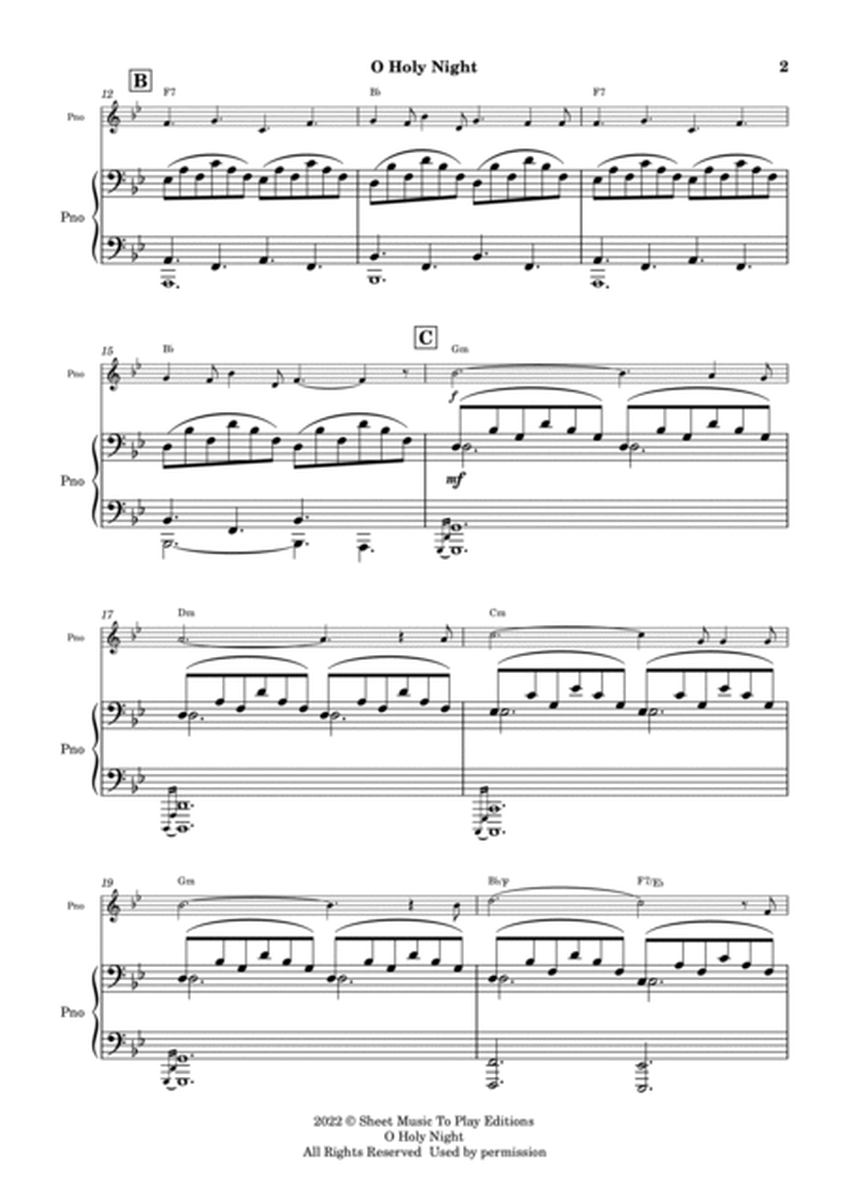 O Holy Night - Violin and Piano - W/Chords (Full Score and Parts) image number null