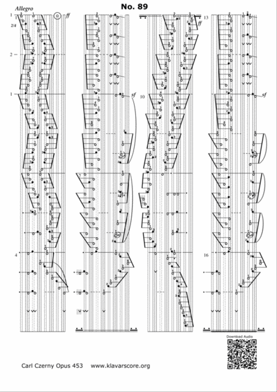Czerny's 110 Easy and Progressive Exercises Opus 453 Exercise 89-110 transcribed to KlavarScore (A4) Piano Method scores gallery preview page 3