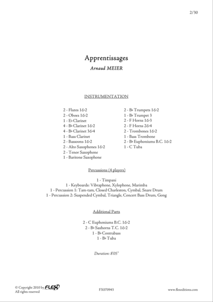 Apprentissages Concert Band scores gallery preview page 2