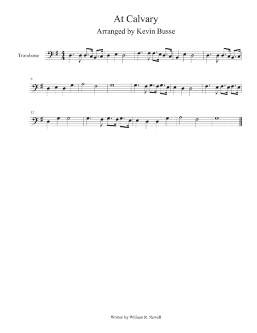 At Calvary - Trombone At Calvary - Trombone Trombone Solo scores gallery preview page 1