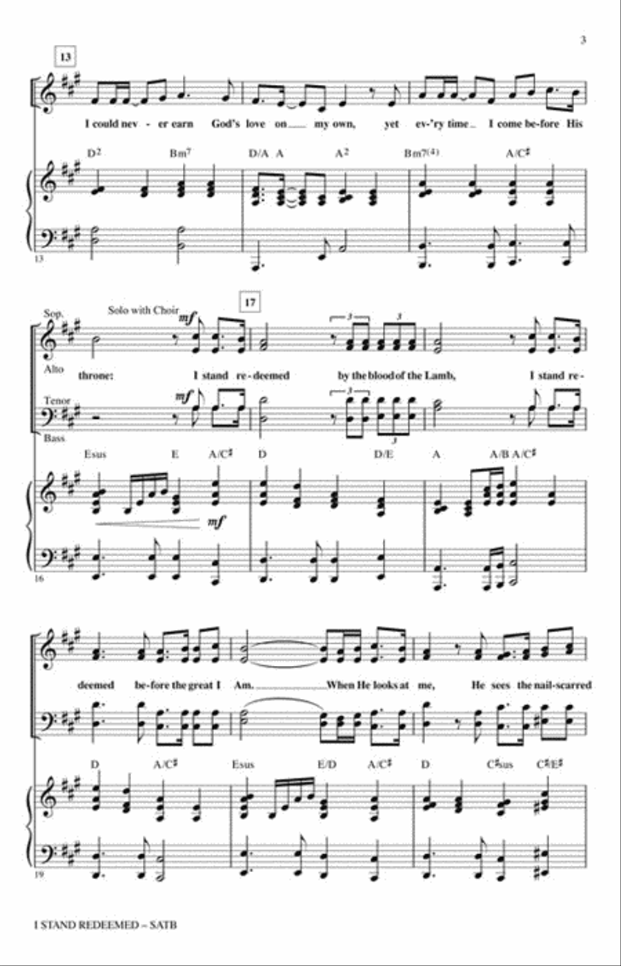 I Stand Redeemed 4-Part scores gallery preview page 3