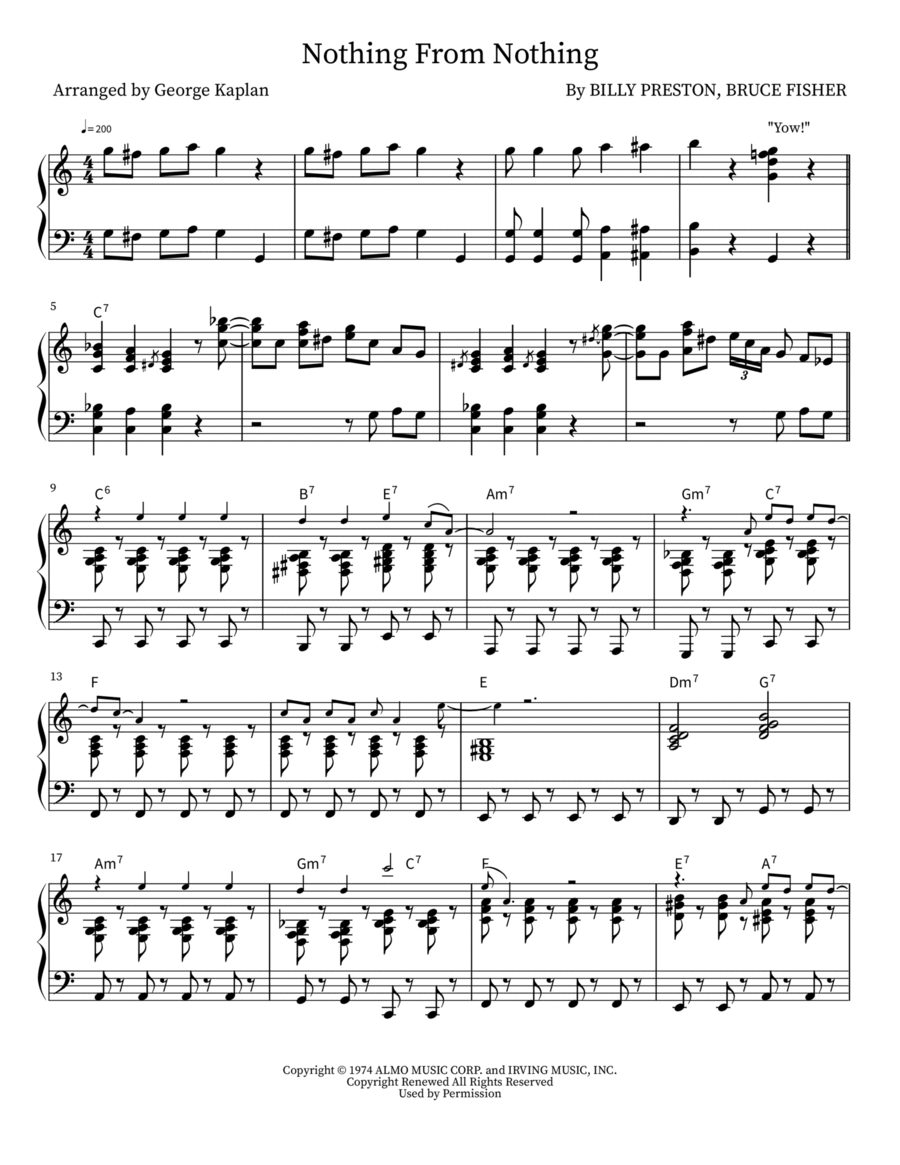 Nothing From Nothing Nothing From Nothing Piano Solo scores gallery preview page 1