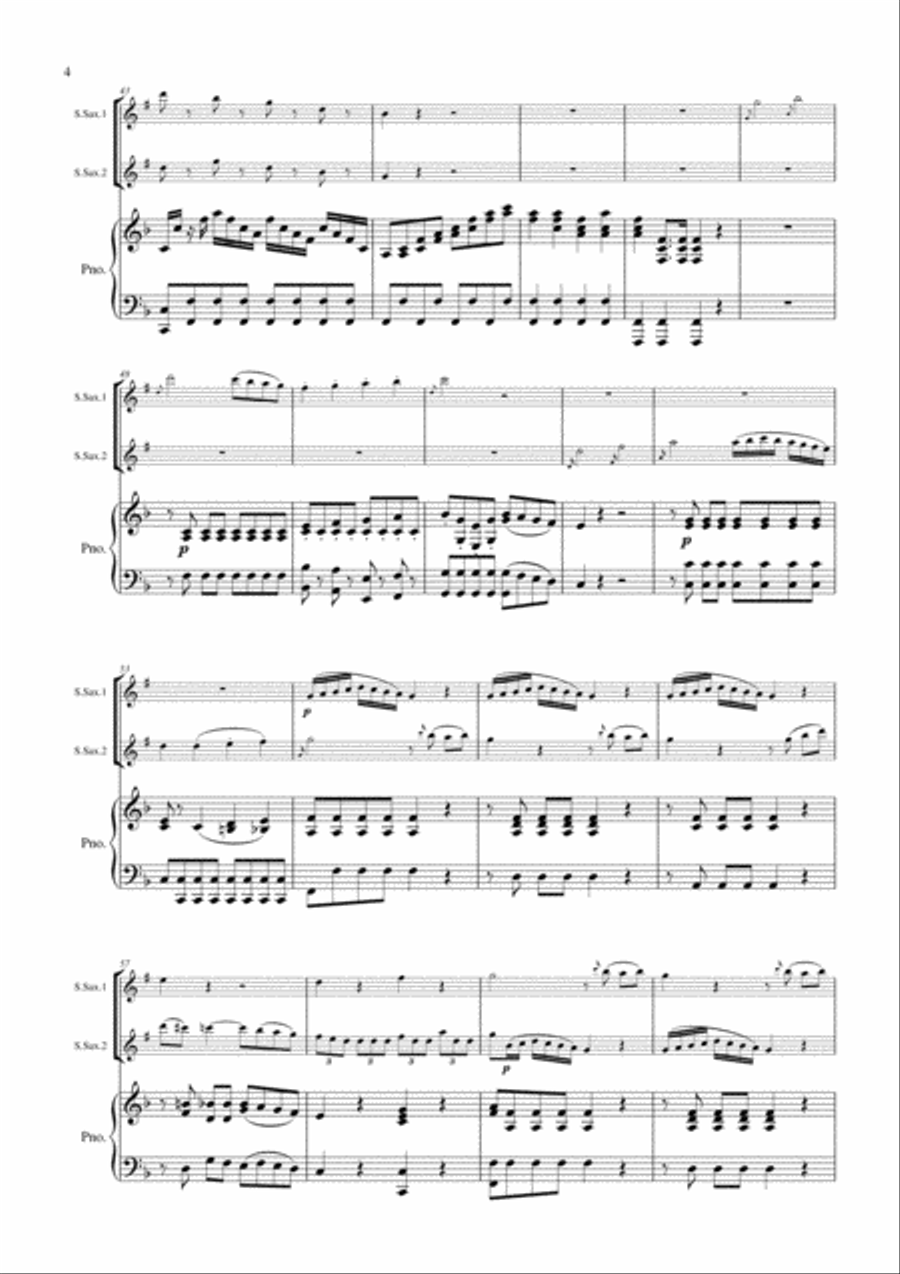 Concerto in G major G.1077 arranged for 2 saxophones and piano Woodwind Ensemble scores gallery preview page 5