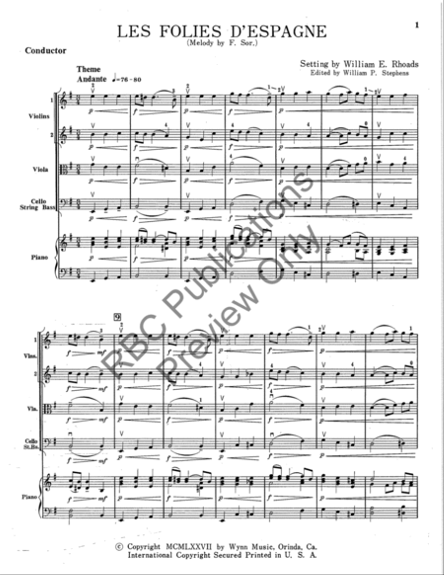 Les Folies D'Espagne (Score) String Orchestra scores gallery preview page 4