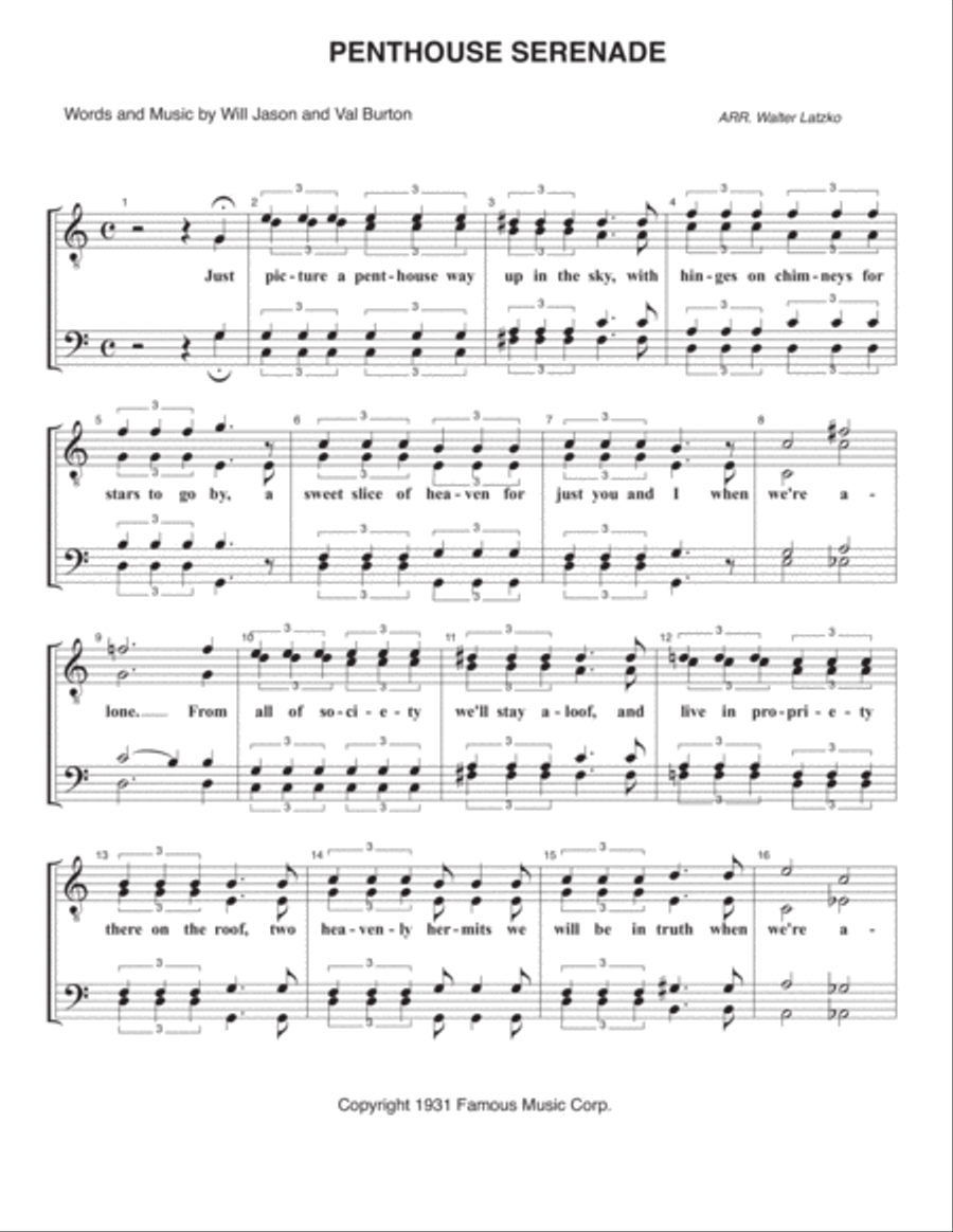 Penthouse Serenade Penthouse Serenade TTBB scores gallery preview page 1