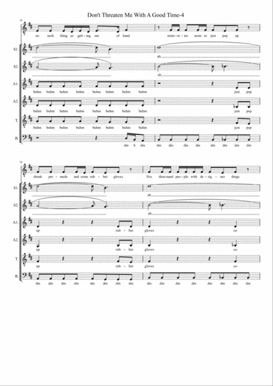 Don't Threaten Me With A Good Time 4-Part scores gallery preview page 4