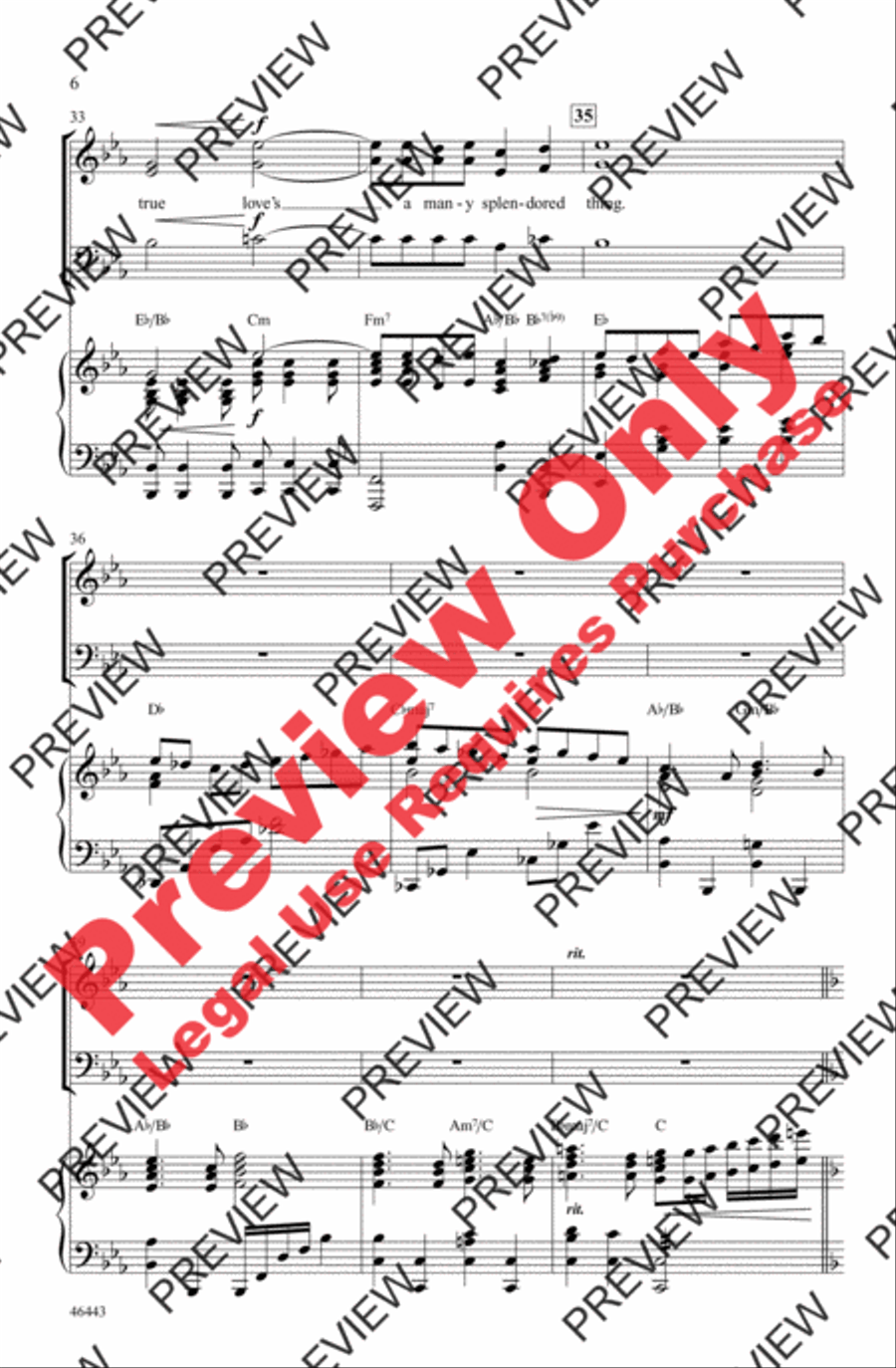 Love Is a Many Splendored Thing 3-Part scores gallery preview page 6
