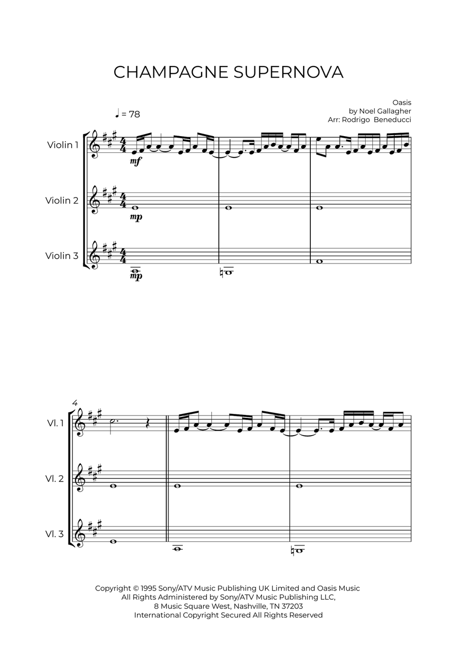Champagne Supernova String Trio scores gallery preview page 2
